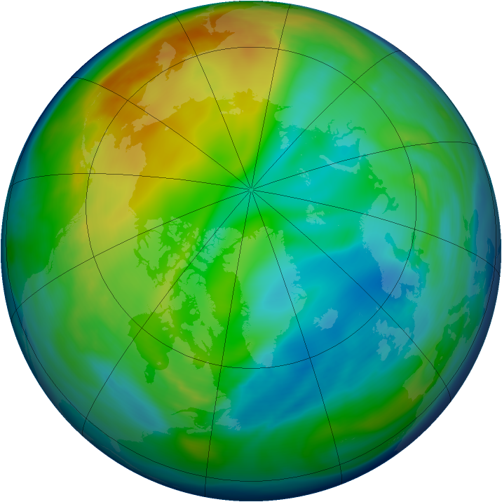 Arctic ozone map for 14 December 2005